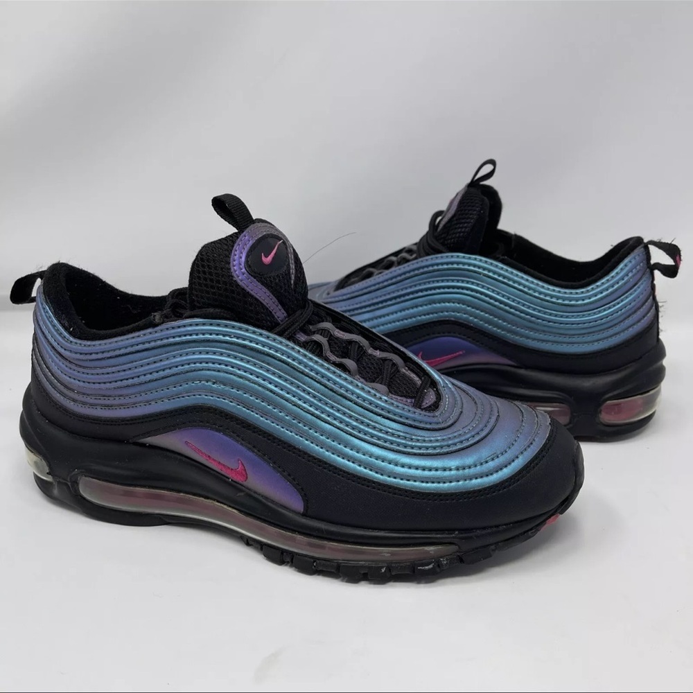 Nike Air Max 97' LX Throwback Future Shoes 6.5Y Black Blue AV1165-001 Metallic - Picture 2 of 7